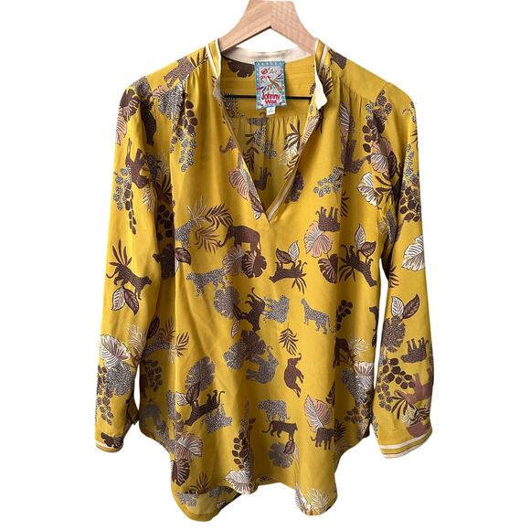 Johnny Was Tops - Johnny Was Taly Astrid Tunic 100% Silk Safari Print XS